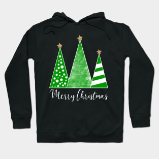 Trendy Patterned Christmas Trees Hoodie